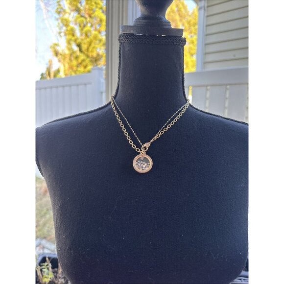 Laundry Floating Charm Circle Goldtone Chain Statement Necklace 19" NEW - Picture 4 of 10